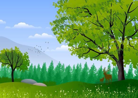 2 Illustrated Backgrounds. Landscape: A Visual Sanctuary for Designers