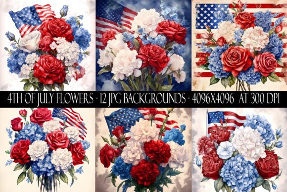 Celebrate with Style: 4th of July Flower Backgrounds