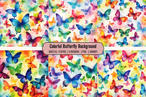 Colorful Butterfly Backgrounds for Vibrant Design Projects