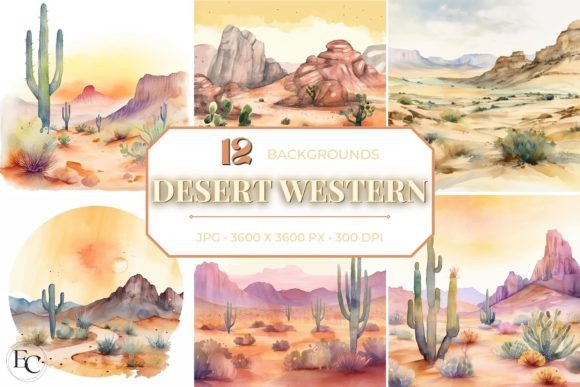 Desert Western Watercolor Backgrounds: A Creative Toolkit