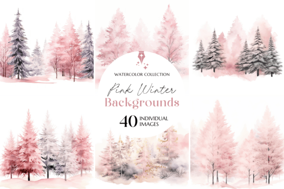 Enchanting Pink Winter Backgrounds for Holiday Design
