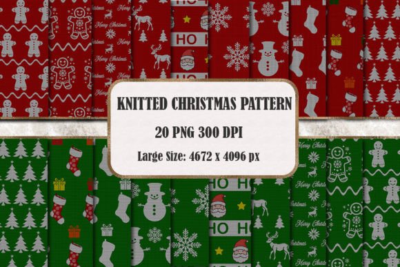 Knitted Christmas Pattern Backgrounds for Cozy Designs