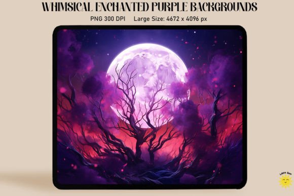Magical Purple Moon Backgrounds: Enchanted Design Elements