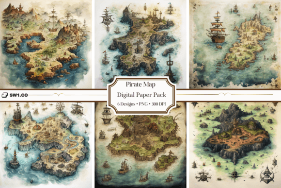 Set Sail with Authentic Vintage Pirate Map Backgrounds