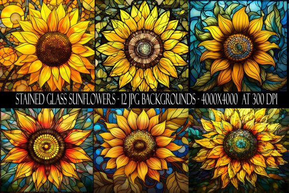 Stained Glass Sunflower Backgrounds: A Design Asset Guide