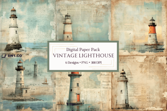 Timeless Coastal Charm: Vintage Lighthouse Backgrounds